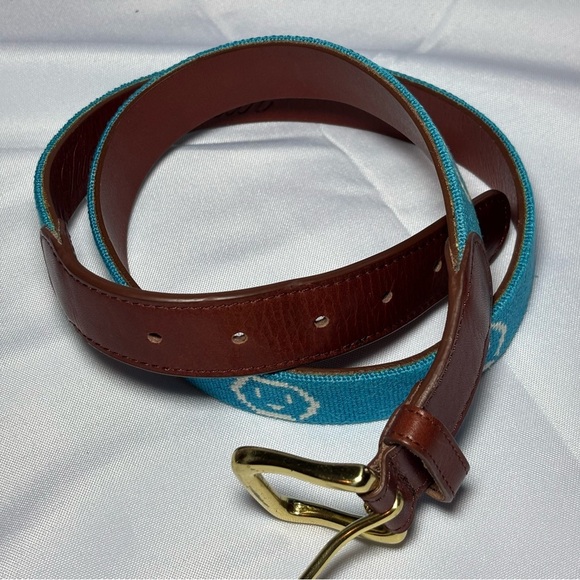 Tucker Blair Needlepoint Smiley Face Belt 36 - Picture 6 of 9